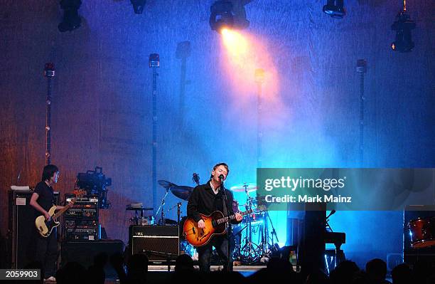 Radiohead frontman Thom Yorke performs at the MTV2 2$BILL Concert Series at the Beacon Theater June 5, 2003 in New York City.