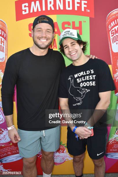 Colton Underwood and David Dobrik attend the Desert Smash Celebrity Pickleball Challenge Hosted By Colton Underwood at La Quinta Resort and Club, A...