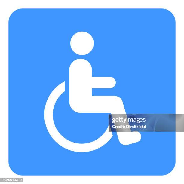 ilustrações de stock, clip art, desenhos animados e ícones de vector wheelchair sign - acesso para cadeiras de rodas