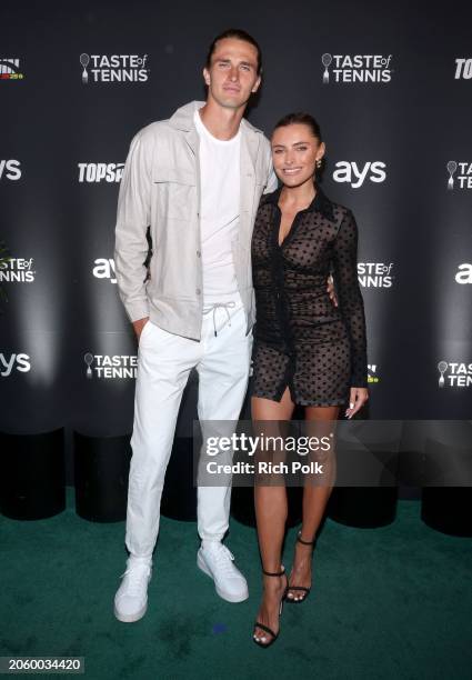 Alexander Zverev and Sophia Thomalla attend Taste Of Tennis Indian Wells 2024 at Hyatt Indian Wells Resort & Spa on March 04, 2024 in Indian Wells,...