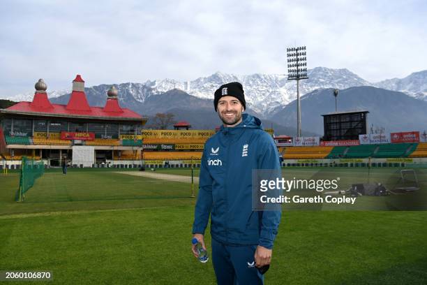 Mark Wood of England poses for a portrait at Himachal Pradesh Cricket Association Stadium on March 05, 2024 in Dharamsala, India.