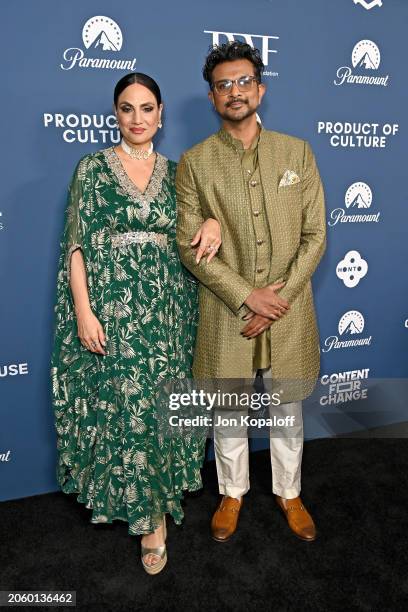 Naomi Ambudkar and Utkarsh Ambudkar attend "South Asians At The Oscars" Pre-Oscars Party at Paramount Studios on March 04, 2024 in Los Angeles,...