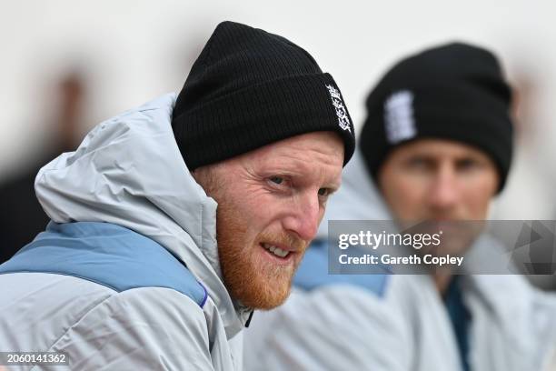 England captain Ben Stokes at Himachal Pradesh Cricket Association Stadium on March 05, 2024 in Dharamsala, India.