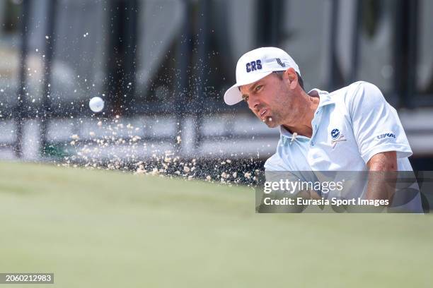 Charles Howell III of the United States gets his ball out of a bunker during day one of the LIV Golf Invitational - Hong Kong at The Hong Kong Golf...