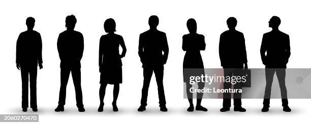 people silhouette - mature adult stock illustrations