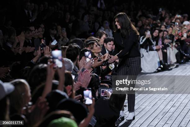 Penélope Cruz and fashoin designer Virginie Viard are seen during the Chanel Womenswear Fall/Winter 2024-2025 show as part of Paris Fashion Week on...