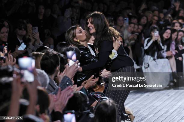 Penélope Cruz and fashoin designer Virginie Viard are seen during the Chanel Womenswear Fall/Winter 2024-2025 show as part of Paris Fashion Week on...