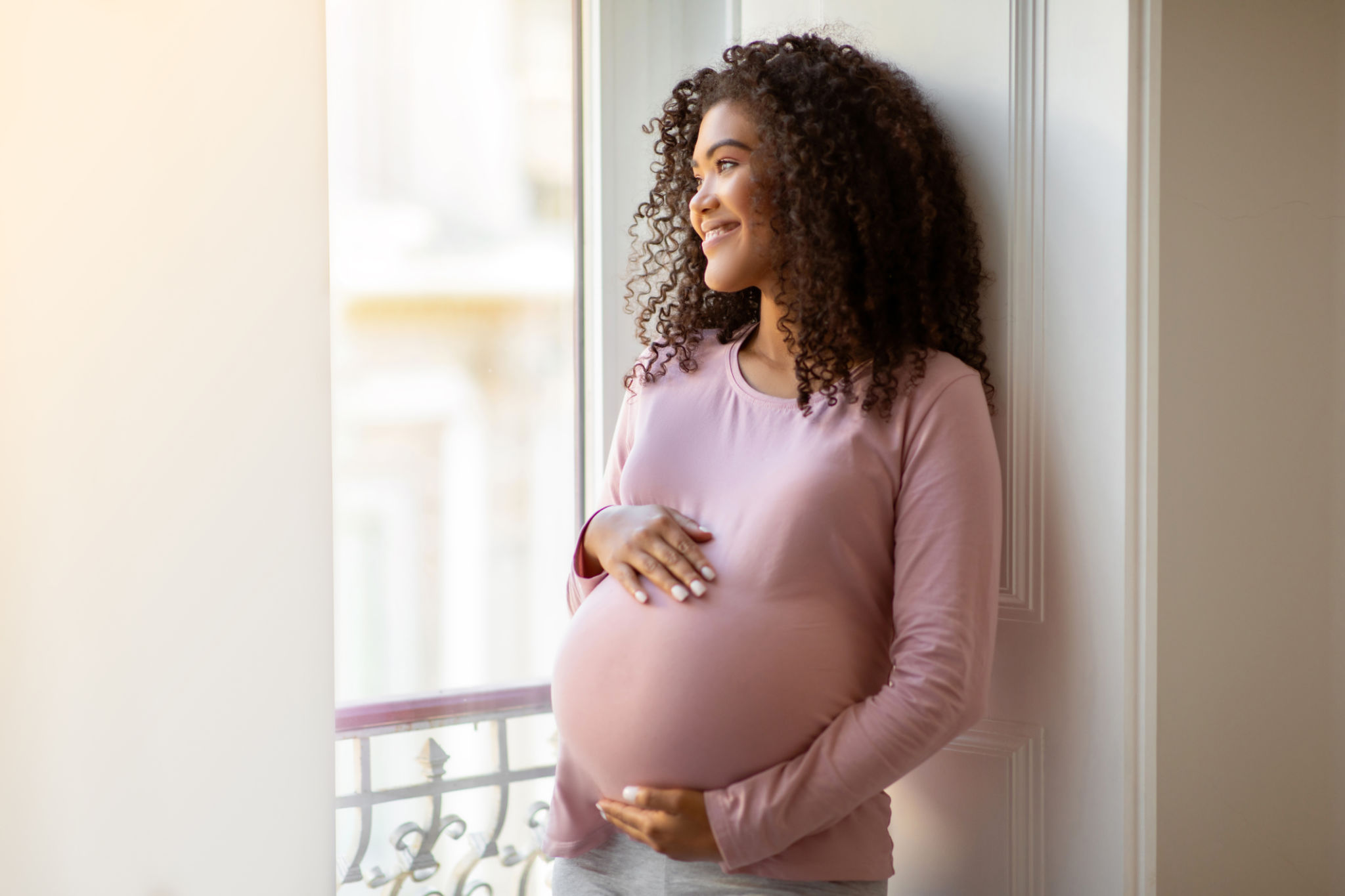 happy pregnant mother