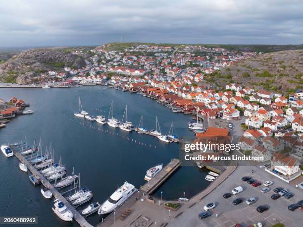 aerial view of hunnebostrand - västra götaland county stock pictures, royalty-free photos & images