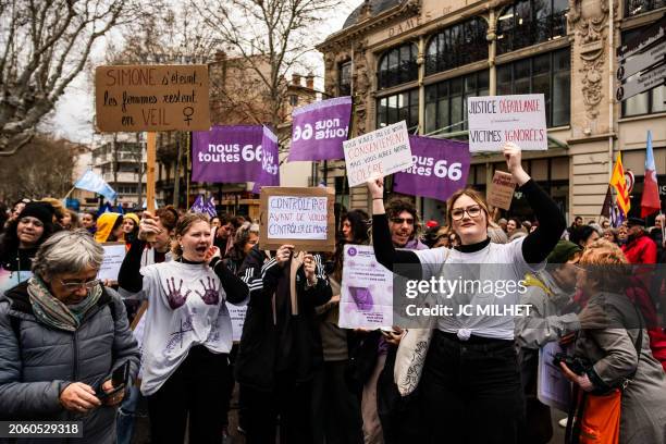 Perpignan, March 8 International Women's Rights Day, interprofessional demonstration called by the CGT and the Droits des Femmes 66 collective for...