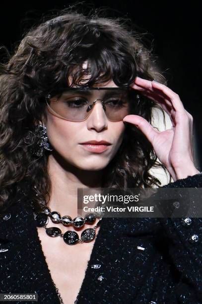 Mica Arganaraz walks the runway during the Chanel Ready to Wear Fall/Winter 2024-2025 fashion show as part of the Paris Fashion Week on March 5, 2024...