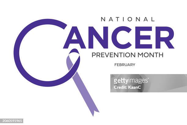 national cancer prevention month. awareness ribbon. ribbon vector stock illustration - brain cancer stock illustrations