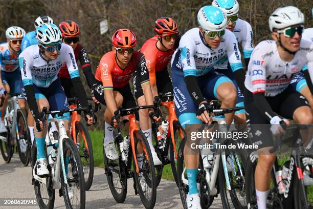 Wouter Poels of The Netherlands and Team Bahrain - Victorious, Michal Kwiatkowski of Poland and Thymen Arensman of The Netherlands and Team INEOS...