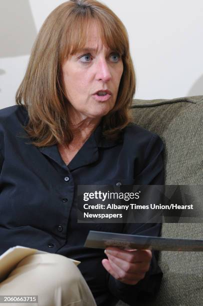 Diane Jones talks to Times Union reporter Cathy Woodruff in her home in Guilderland, NY on September 30, 2009. For advocate story about Diane's...