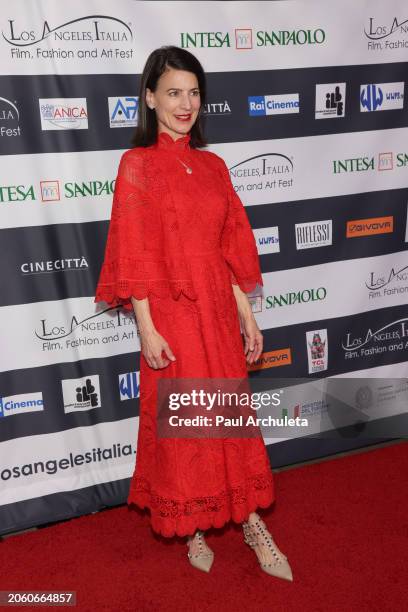 Perrey Reeves attends the Los Angeles Italia Film, Fashion, and Art Festival screening of "The Italians"at TCL Chinese Theatre on March 04, 2024 in...