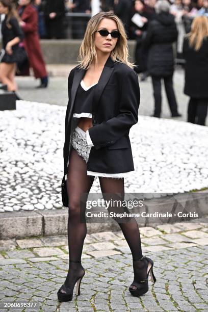 Sydney Sweeney attends the Miu Miu Womenswear Fall/Winter 2024-2025 show as part of Paris Fashion Week on March 05, 2024 in Paris, France.