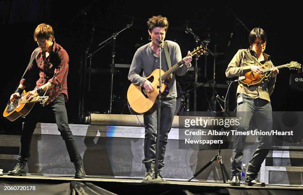 Sons of Sylvia perform during a concert at the Times Union Center in Albany, NY on March 12, 2010. From left are brothers Austin, Ashley and Adam...