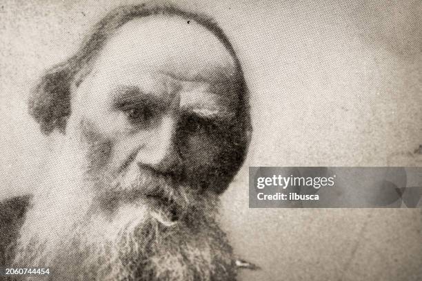 antique photograph: lev tolstoj - leo tolstoy stock illustrations