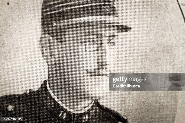 antique photograph: dreyfus - soldier portrait stock illustrations