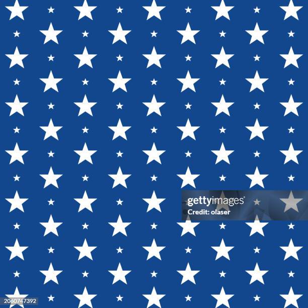 weiße sterne auf blauem hintergrund wie in flagge - sternenmuster stock-grafiken, -clipart, -cartoons und -symbole