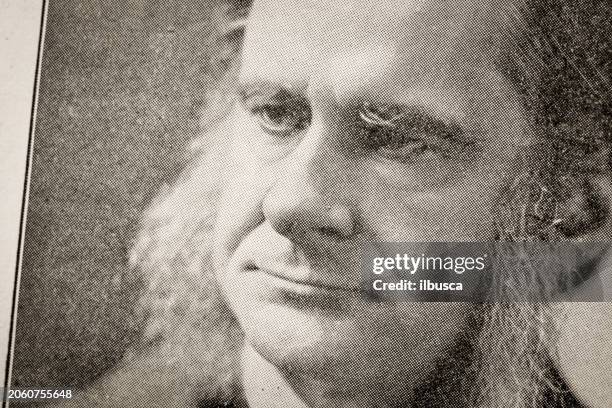 antique photograph: thomas huxley - thomas henry huxley stock illustrations
