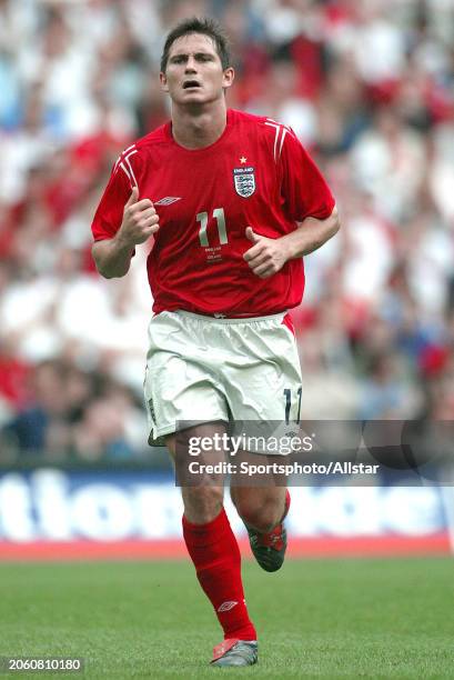 June 5: Frank Lampard of England running during the The FA Summer Tournament match between England and Iceland at City Of Manchester Stadium on June...