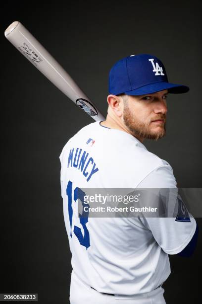 Dodger Max Muncy is photographed for Los Angeles Times on February 21, 2024 at Camelback Ranch in Glendale, Arizona. PUBLISHED IMAGE. CREDIT MUST...