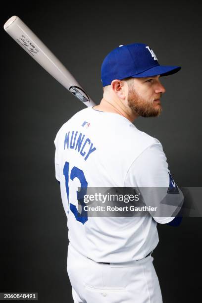 Dodger Max Muncy is photographed for Los Angeles Times on February 21, 2024 at Camelback Ranch in Glendale, Arizona. PUBLISHED IMAGE. CREDIT MUST...