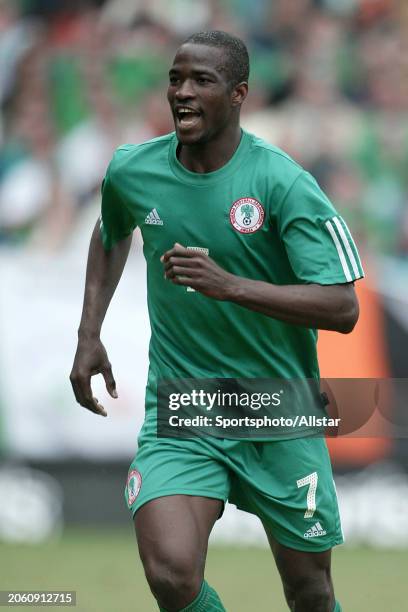 May 29: John Utaka of Nigeria in action during the Unity Cup Match match between Nigeria and Republic Of Ireland at The Valley on May 29, 2004 in...