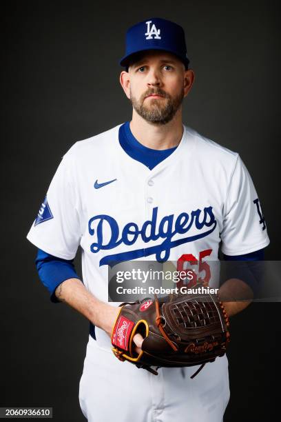 Dodger James Paxton is photographed for Los Angeles Times on February 21, 2024 at Camelback Ranch in Glendale, Arizona. PUBLISHED IMAGE. CREDIT MUST...