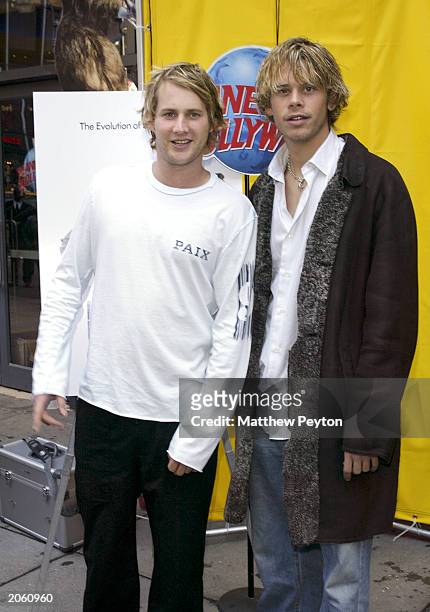 Actors Eric Christian Olsen and Derek Richardson participates in the Dumb and Dumberer: When Harry Met Lloyd -- Z100 'Dunk Or Be Dunked' Event in...