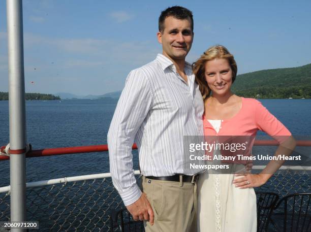 Trevor McNeice and his fiancee Laura Campbell on the LAC du SAINT SACREMENT boat at Lake George, N.Y. On Friday, Sept. 2, 2011.