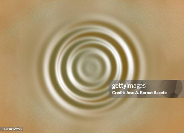 concentric waves produced by moving drops of golden liquid. - onde sinusoïdale photos et images de collection