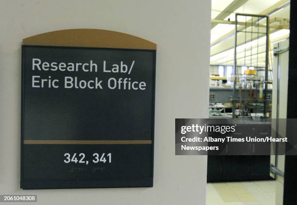 Outside the lab of Eric Block, a chemistry professor at UAlbany, on Monday, Feb. 6, 2012 in Albany, N.Y. Block is researching ?artificial olfaction,?...