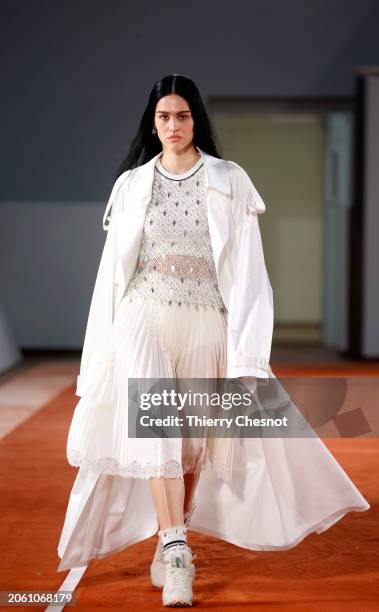 Model walks the runway during the Lacoste Womenswear Fall/Winter 2024-2025 show as part of Paris Fashion Week on March 05, 2024 in Paris, France.