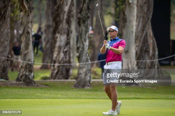 Henrik Stenson of Sweden plays an approach shot during day one of the LIV Golf Invitational - Hong Kong at The Hong Kong Golf Club on March 8, 2024...