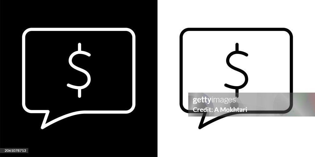 Speech bubble icon with dollar.
