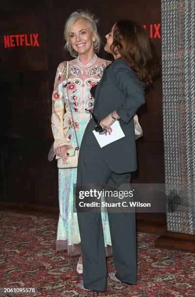 Elaine Winstone and Jaime Winstone attend the UK series global premiere of "The Gentlemen" at the Theatre Royal Drury Lane on March 05, 2024 in...