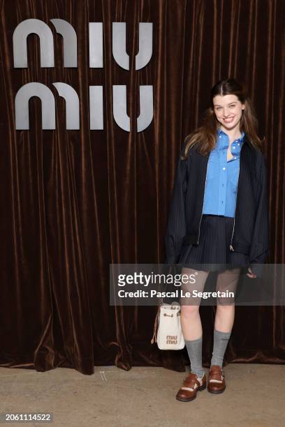 Ever Anderson attends the Miu Miu Womenswear Fall/Winter 2024-2025 show as part of Paris Fashion Week on March 05, 2024 in Paris, France.