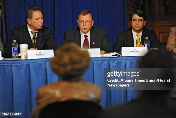 Task force member Dr. Scott Palmer speaks during a press conference Friday, Sept. 28, 2012 at the Capitol in Albany, N.Y. Cuomo administration...