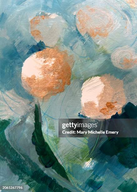 alliums flowers - abstract painting stock illustrations