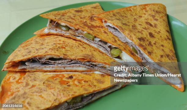 Philly Willy quesadilla at Muddaddy Flats on Thursday, May 23, 2013 in Troy, N.Y. This quesadilla consist of in-house roasted shaved roast beef,...