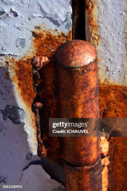 old rusty iron door france - vintage embellishment stock pictures, royalty-free photos & images