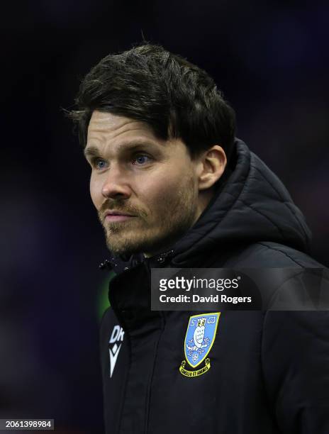 Danny Rohl, the Sheffield Wednesday manager looks on during the Sky Bet Championship match between Sheffield Wednesday and Plymouth Argyle at...