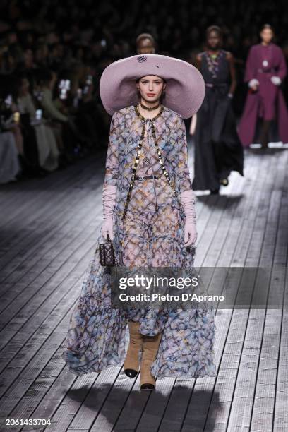 Model walks the runway during the Chanel Womenswear Fall/Winter 2024-2025 show as part of Paris Fashion Week on March 05, 2024 in Paris, France.