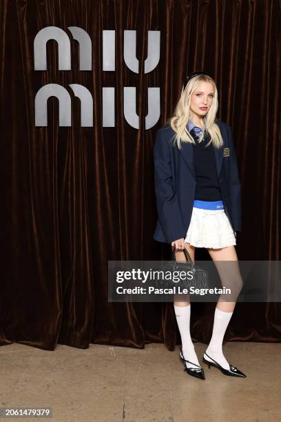 Leonie Hanne attends the Miu Miu Womenswear Fall/Winter 2024-2025 show as part of Paris Fashion Week on March 05, 2024 in Paris, France.