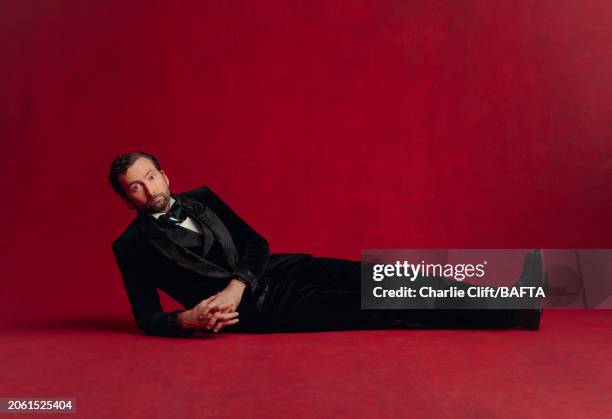 Actor David Tennant who hosts this year's Bafta film awards is photographed on January 15, 2024 in London, England.