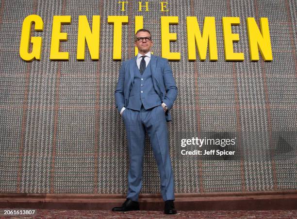 Max Beesley attends the UK Series Global Premiere of "The Gentlemen" at the Theatre Royal Drury Lane on March 05, 2024 in London, England.