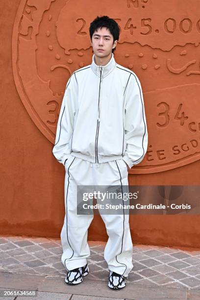 Wang Yibo attends the Lacoste Womenswear Fall/Winter 2024-2025 show as part of Paris Fashion Week on March 05, 2024 in Paris, France.