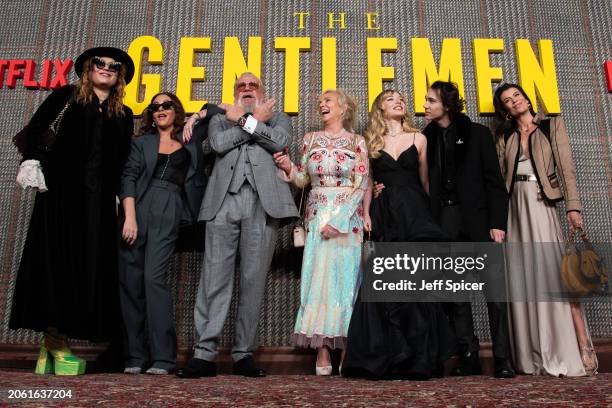 Lois Winstone, Jaime Winstone, Ray Winstone, Elaine Winstone, Ellie Rae Winstone and guests attend the UK Series Global Premiere of "The Gentlemen"...